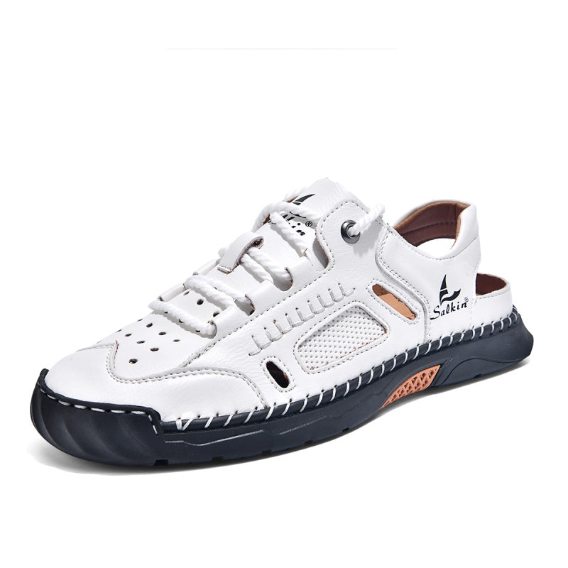 🥇#1 Best-Selling Men's Breathable Leather Sandals –Arch Support, Slip-Resistant, All-Day Comfort, Outdoor Casual Shoes