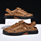 🥇#1 Best-Selling Men's Breathable Leather Sandals –Arch Support, Slip-Resistant, All-Day Comfort, Outdoor Casual Shoes