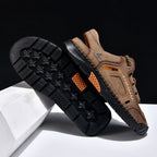 🥇#1 Best-Selling Men's Breathable Leather Sandals –Arch Support, Slip-Resistant, All-Day Comfort, Outdoor Casual Shoes