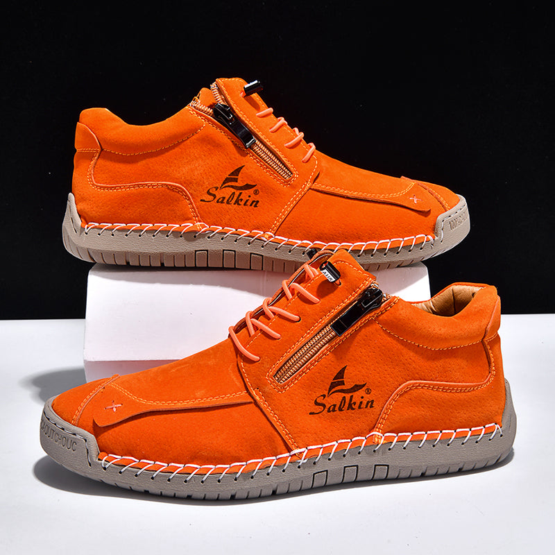 SoftStride™ Orthopedic Casual Leather Boots- Wide Toe, Arch Support, Waterproof, Pressure Relief for Everyday&Travel