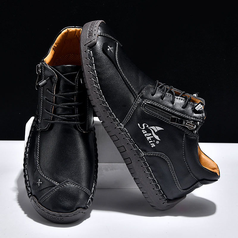 SoftStride™ Orthopedic Casual Leather Boots- Wide Toe, Arch Support, Waterproof, Pressure Relief for Everyday&Travel