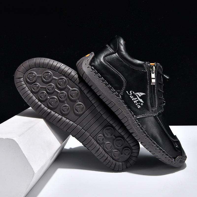 SoftStride™ Orthopedic Casual Leather Boots- Wide Toe, Arch Support, Waterproof, Pressure Relief for Everyday&Travel