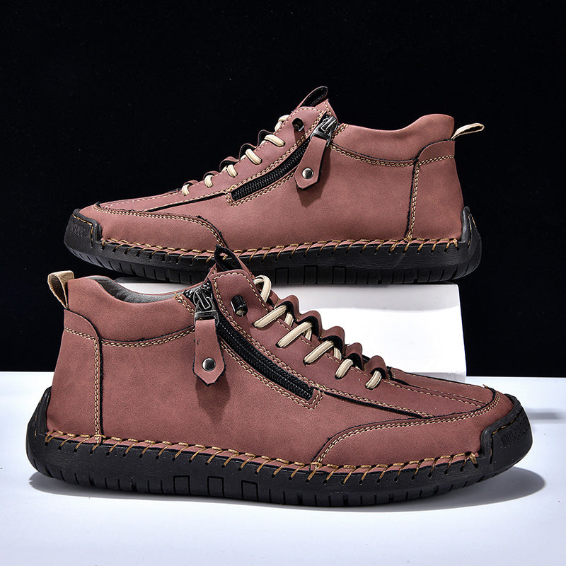 ⏰Limited-Time 70% OFF– Men’s Handmade Leather Work Boots – All-Day Comfort, Slip-Resistant, Wide Toe with Arch& Ankle Support