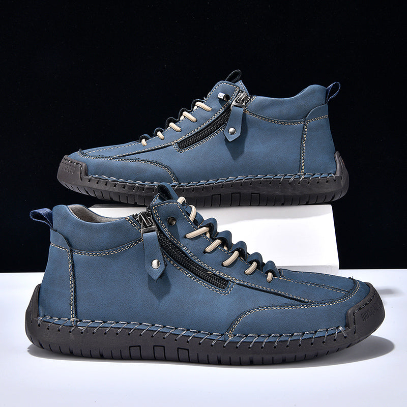 ⏰Limited-Time 70% OFF– Men’s Handmade Leather Work Boots – All-Day Comfort, Slip-Resistant, Wide Toe with Arch& Ankle Support