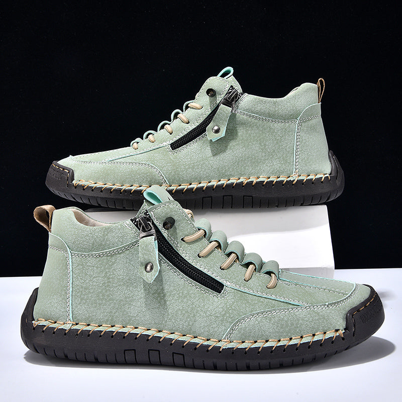 ⏰Limited-Time 70% OFF– Men’s Handmade Leather Work Boots – All-Day Comfort, Slip-Resistant, Wide Toe with Arch& Ankle Support