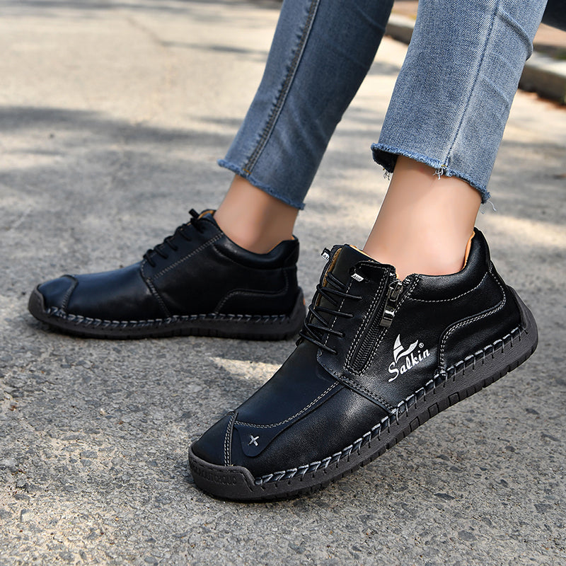 SoftStride™ Orthopedic Casual Leather Boots- Wide Toe, Arch Support, Waterproof, Pressure Relief for Everyday&Travel