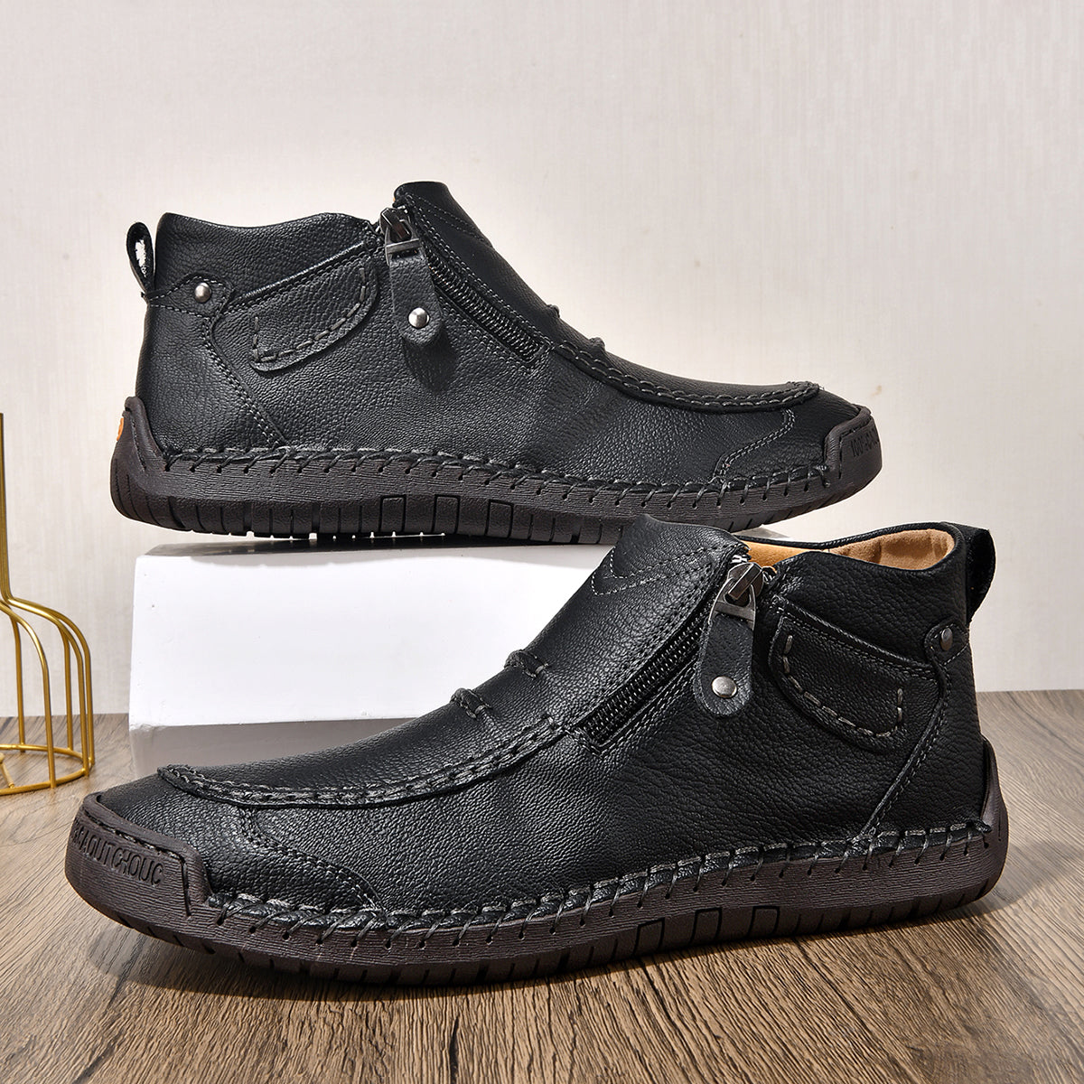 ⏰Limited Time Sale 70% OFF– Men’s Handmade Leather Driving Boots | Wide Toe, Arch Support, Waterproof, Pressure Relief, Non-Slip Comfort for Everyday & Travel