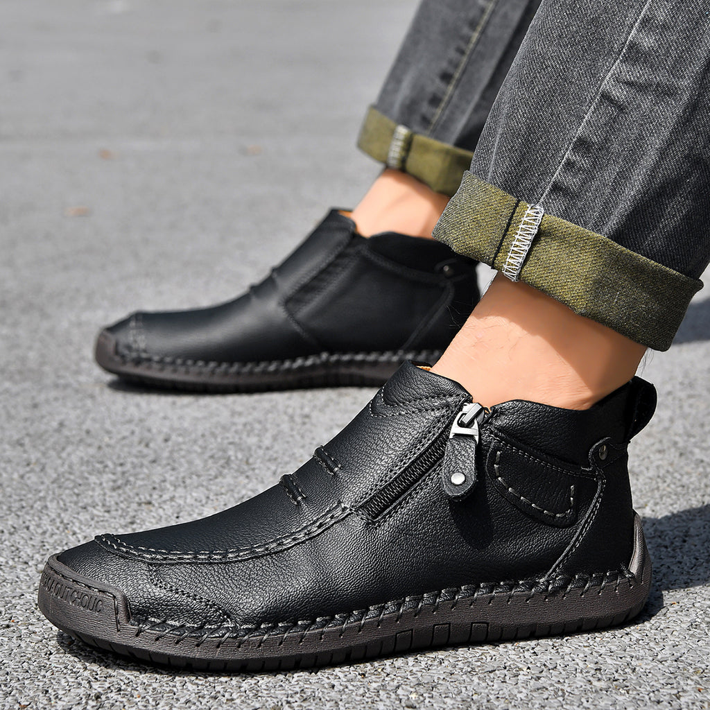 ⏰Limited Time Sale 70% OFF– Men’s Handmade Leather Driving Boots | Wide Toe, Arch Support, Waterproof, Pressure Relief, Non-Slip Comfort for Everyday & Travel