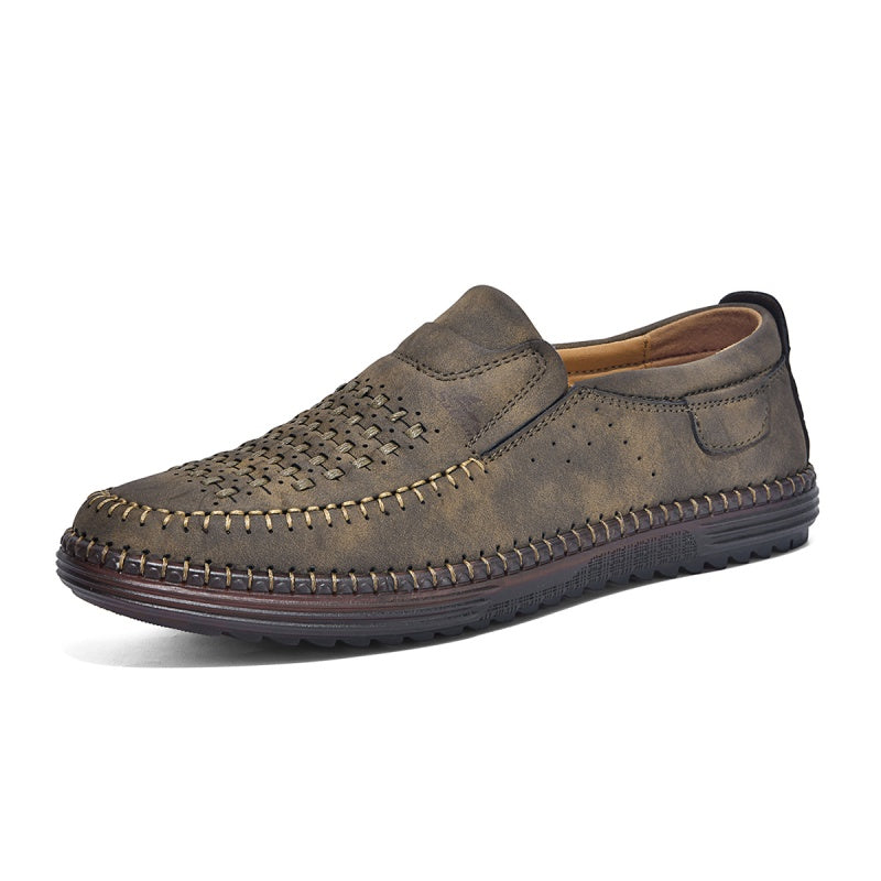 Men’s Orthotic Leather Shoes – Arch Support, Wide Toe Box, Breathable, Lightweight & Slip-Resistant