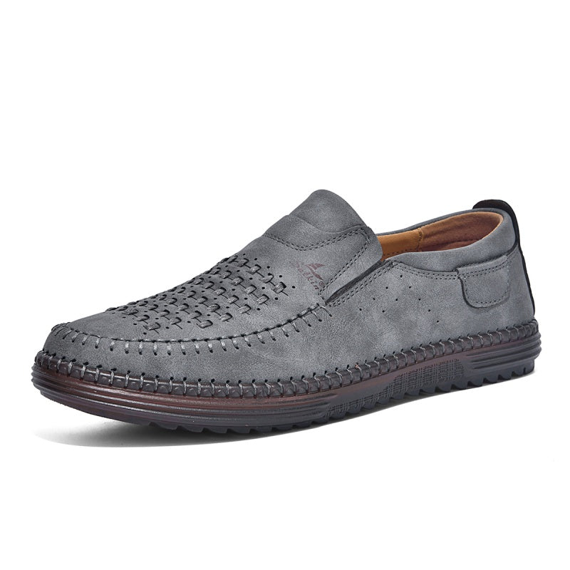 Men’s Orthotic Leather Shoes – Arch Support, Wide Toe Box, Breathable, Lightweight & Slip-Resistant