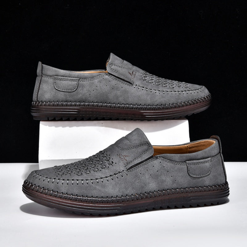 Men’s Orthotic Leather Shoes – Arch Support, Wide Toe Box, Breathable, Lightweight & Slip-Resistant
