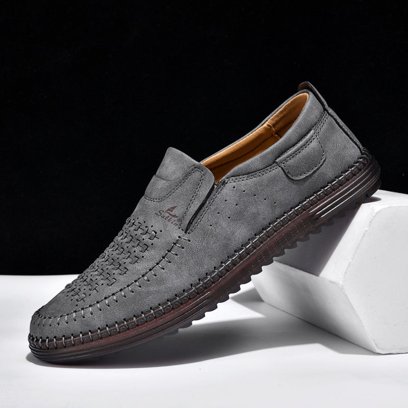Men’s Orthotic Leather Shoes – Arch Support, Wide Toe Box, Breathable, Lightweight & Slip-Resistant