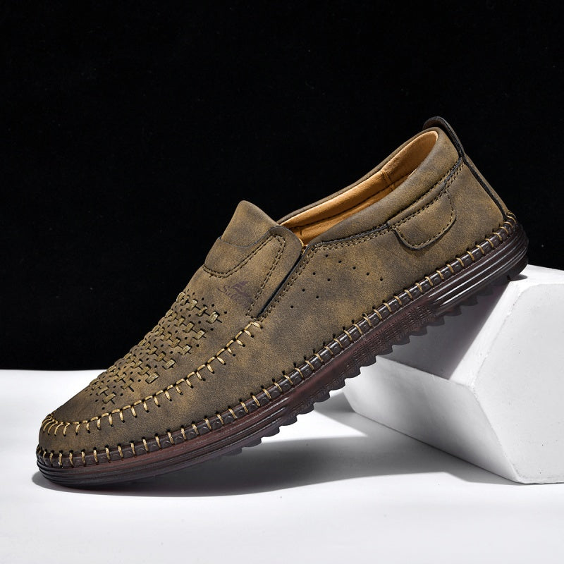 Men’s Orthotic Leather Shoes – Arch Support, Wide Toe Box, Breathable, Lightweight & Slip-Resistant