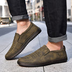 Men’s Orthotic Leather Shoes – Arch Support, Wide Toe Box, Breathable, Lightweight & Slip-Resistant