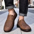 Men’s Orthotic Leather Shoes – Arch Support, Wide Toe Box, Breathable, Lightweight & Slip-Resistant