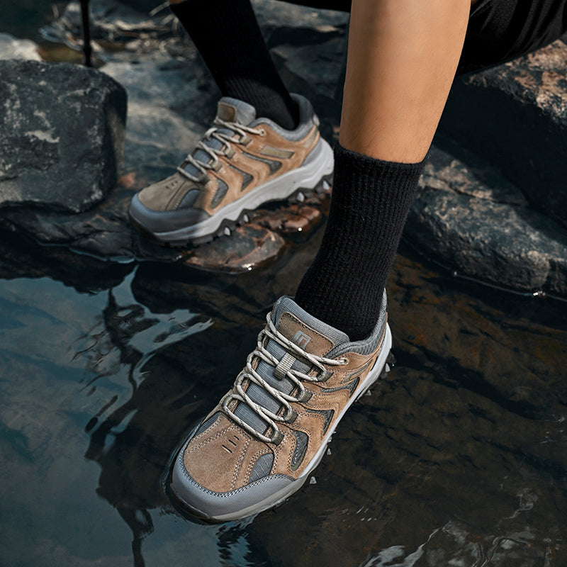Men’s Composite Toe Outdoor Hiking Shoes, Arch Support, Wide Fit, Lightweight Comfort & Slip-Resistant Grip