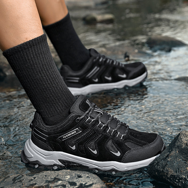 Men’s Composite Toe Outdoor Hiking Shoes, Arch Support, Wide Fit, Lightweight Comfort & Slip-Resistant Grip