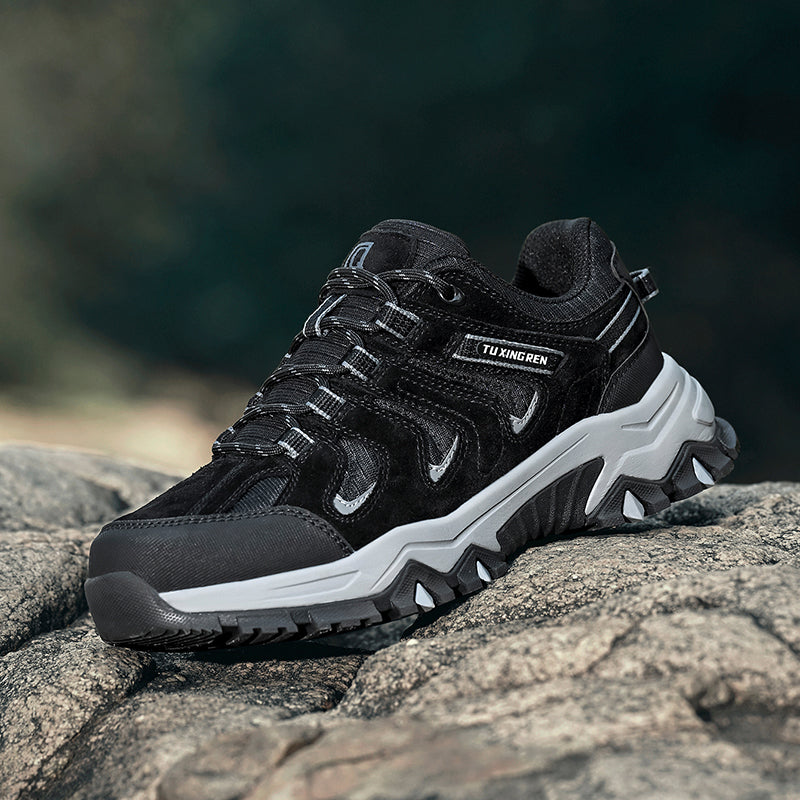 Men’s Composite Toe Outdoor Hiking Shoes, Arch Support, Wide Fit, Lightweight Comfort & Slip-Resistant Grip