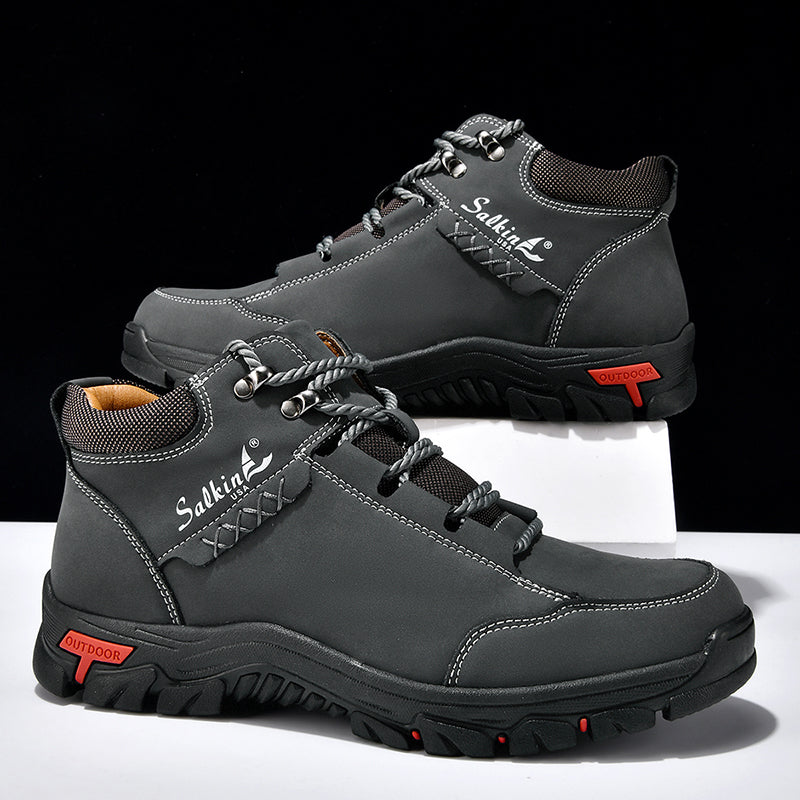 ⏰Limited-Time 70% OFF–Men’s Orthopedic Handmade Leather Boots For All-Day Comfort–Pressure Relief, Waterproof, Slip-Resistant, Wide Toe Box