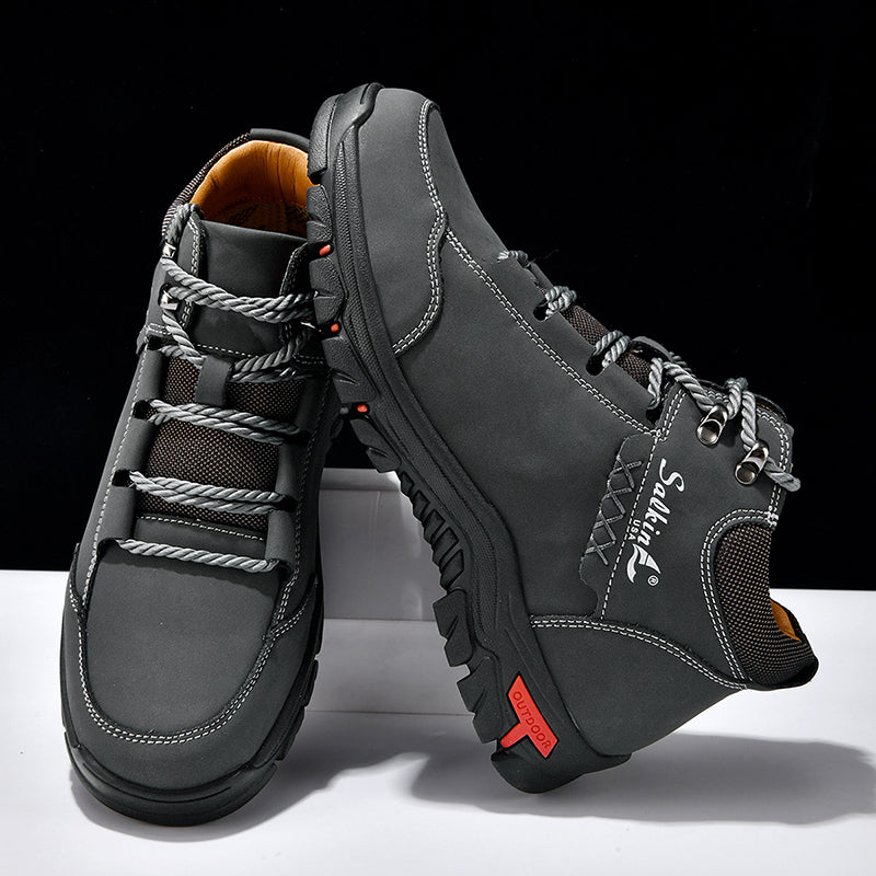 ⏰Limited-Time 70% OFF–Men’s Orthopedic Handmade Leather Boots For All-Day Comfort–Pressure Relief, Waterproof, Slip-Resistant, Wide Toe Box