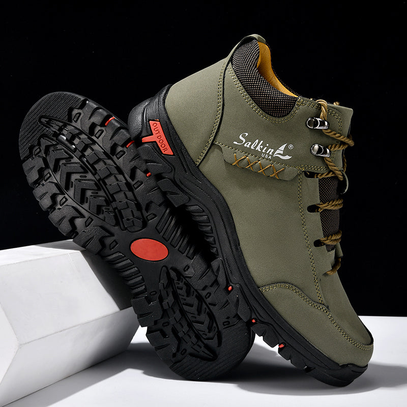 ⏰Limited-Time 70% OFF–Men’s Orthopedic Handmade Leather Boots For All-Day Comfort–Pressure Relief, Waterproof, Slip-Resistant, Wide Toe Box