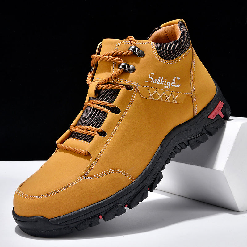 ⏰Limited-Time 70% OFF–Men’s Orthopedic Handmade Leather Boots For All-Day Comfort–Pressure Relief, Waterproof, Slip-Resistant, Wide Toe Box