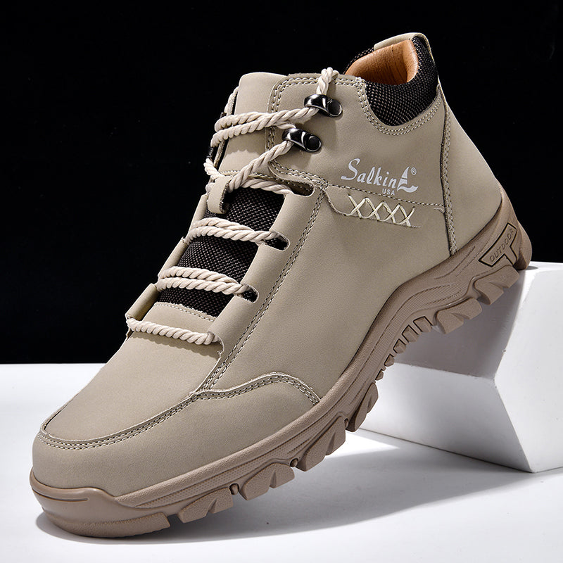⏰Limited-Time 70% OFF–Men’s Orthopedic Handmade Leather Boots For All-Day Comfort–Pressure Relief, Waterproof, Slip-Resistant, Wide Toe Box