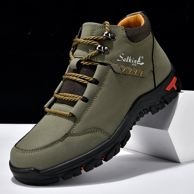⏰Limited-Time 70% OFF–Men’s Orthopedic Handmade Leather Boots For All-Day Comfort–Pressure Relief, Waterproof, Slip-Resistant, Wide Toe Box