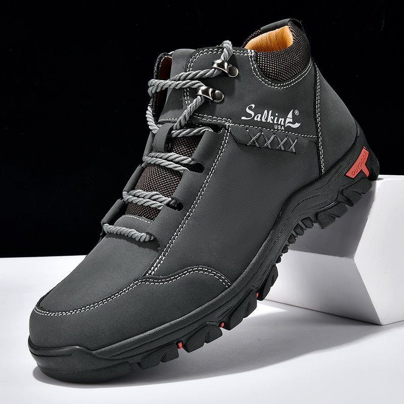 ⏰Limited-Time 70% OFF–Men’s Orthopedic Handmade Leather Boots For All-Day Comfort–Pressure Relief, Waterproof, Slip-Resistant, Wide Toe Box