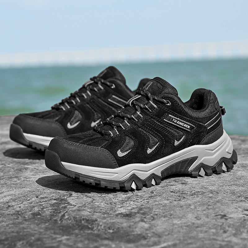 Men’s Composite Toe Outdoor Hiking Shoes, Arch Support, Wide Fit, Lightweight Comfort & Slip-Resistant Grip
