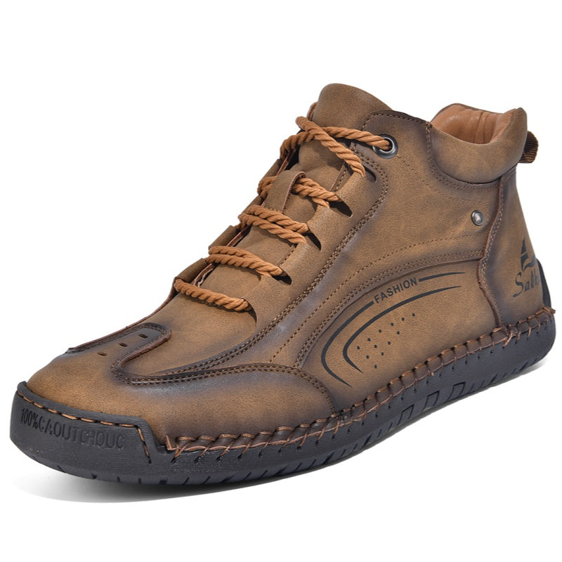 Men’s Handmade Leather Work & Outdoor Boots, Waterproof, Arch Support, Wide Fit, All-Day Comfort