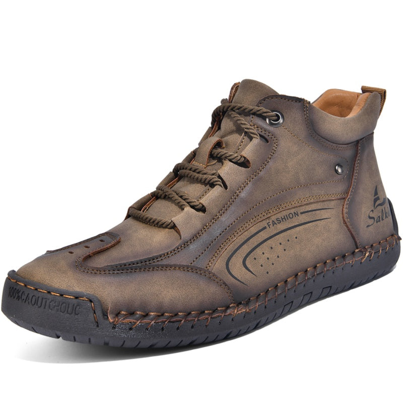Men’s Handmade Leather Work & Outdoor Boots, Waterproof, Arch Support, Wide Fit, All-Day Comfort