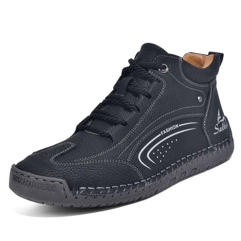 Men’s Handmade Leather Work & Outdoor Boots, Waterproof, Arch Support, Wide Fit, All-Day Comfort