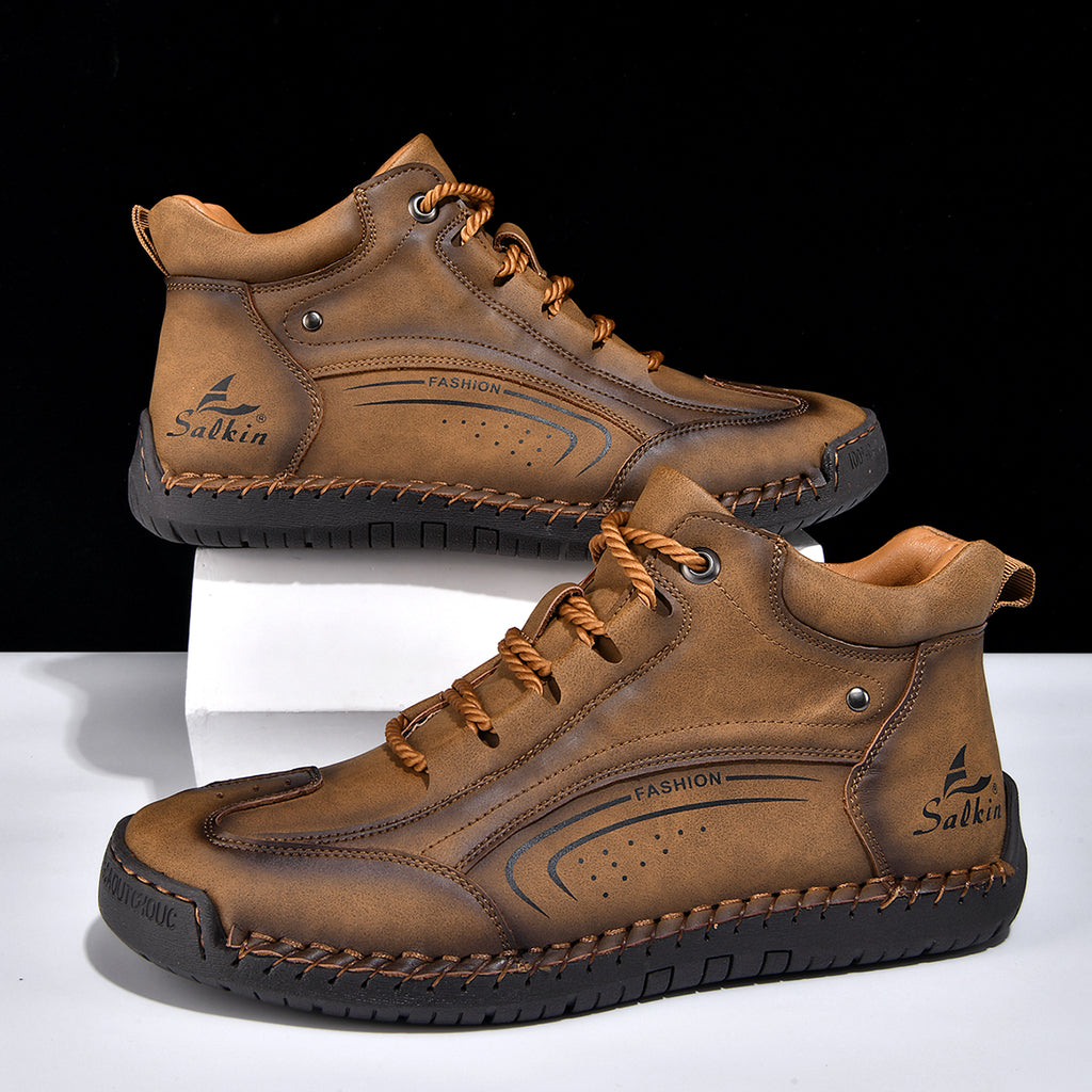Men’s Handmade Leather Work & Outdoor Boots, Waterproof, Arch Support, Wide Fit, All-Day Comfort