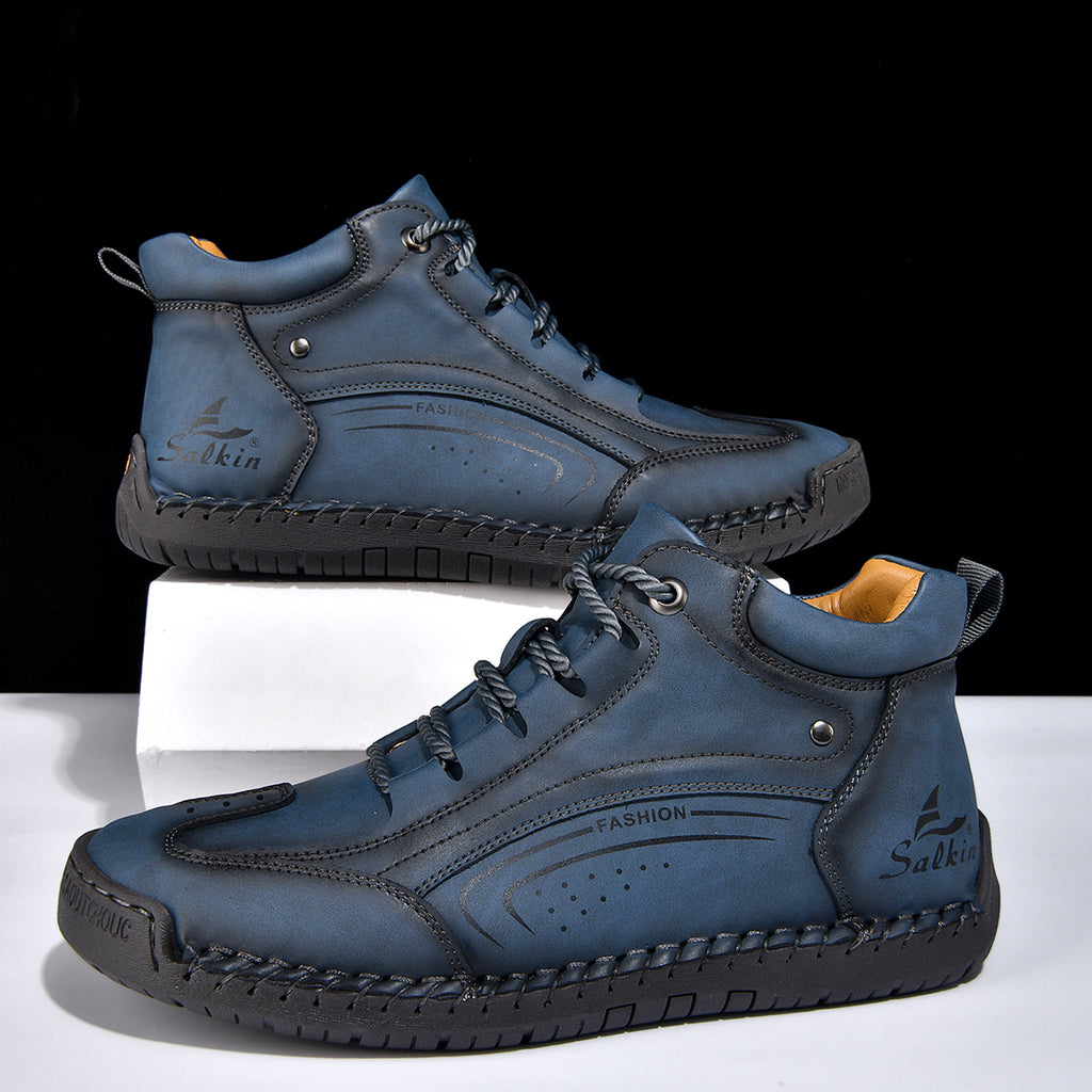 Men’s Handmade Leather Work & Outdoor Boots, Waterproof, Arch Support, Wide Fit, All-Day Comfort