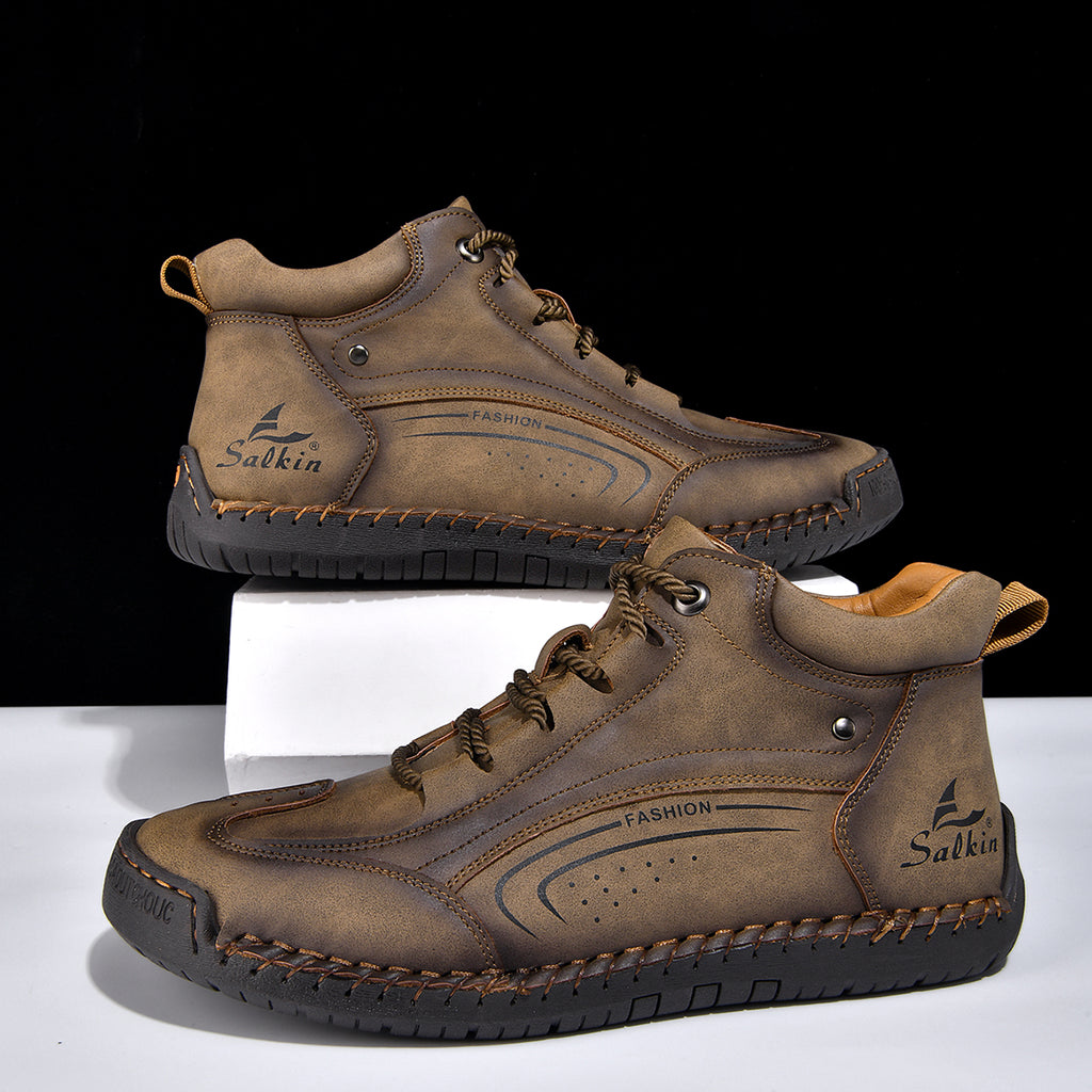 Men’s Handmade Leather Work & Outdoor Boots, Waterproof, Arch Support, Wide Fit, All-Day Comfort
