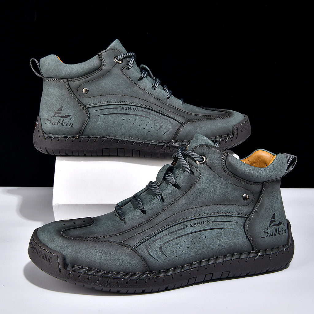 Men’s Handmade Leather Work & Outdoor Boots, Waterproof, Arch Support, Wide Fit, All-Day Comfort