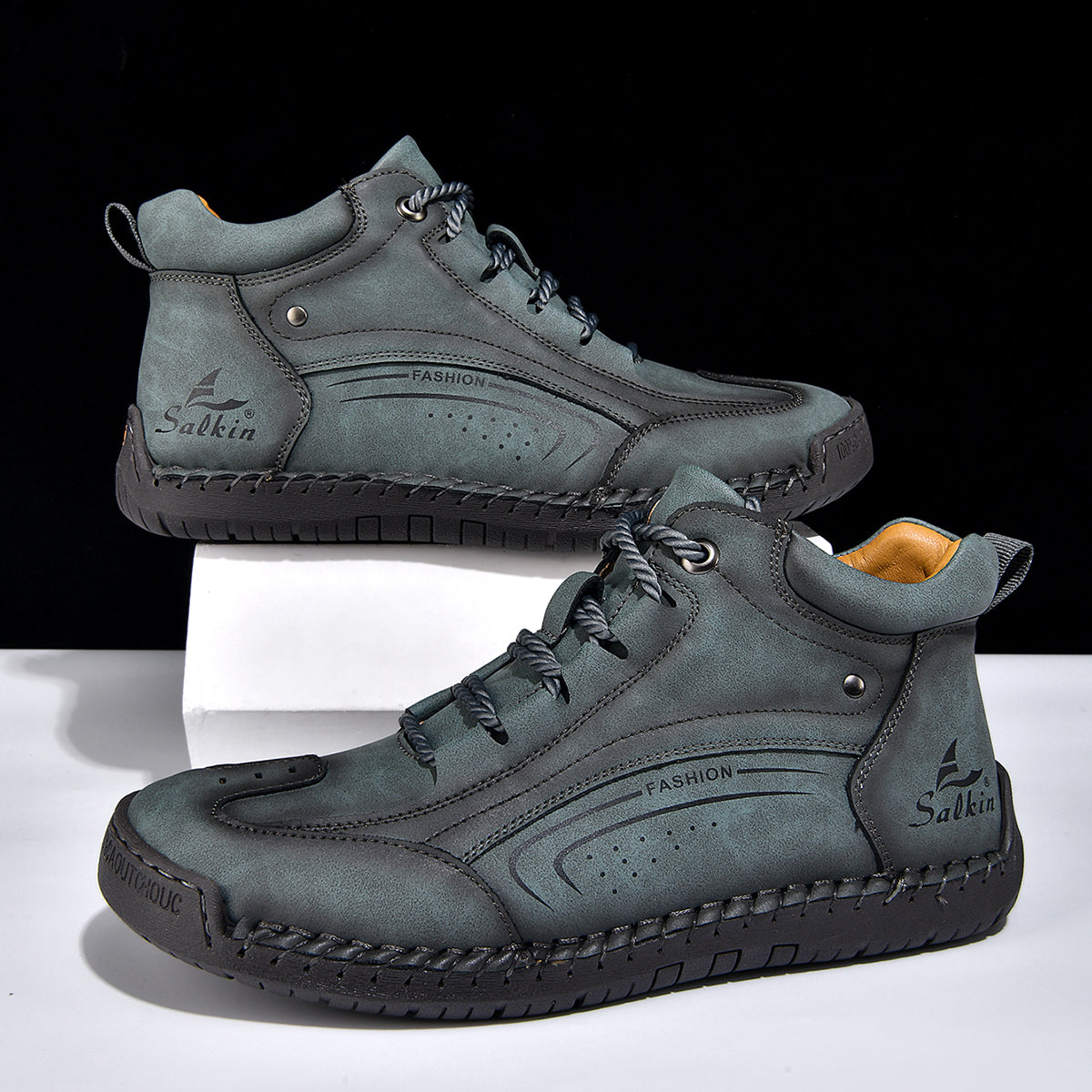 Men’s Handmade Leather Work & Outdoor Boots, Waterproof, Arch Support, Wide Fit, All-Day Comfort