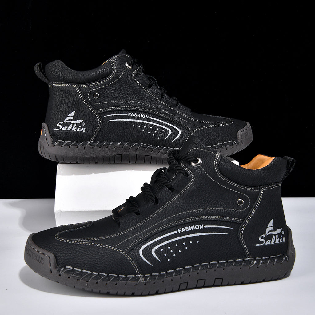 Men’s Handmade Leather Work & Outdoor Boots, Waterproof, Arch Support, Wide Fit, All-Day Comfort