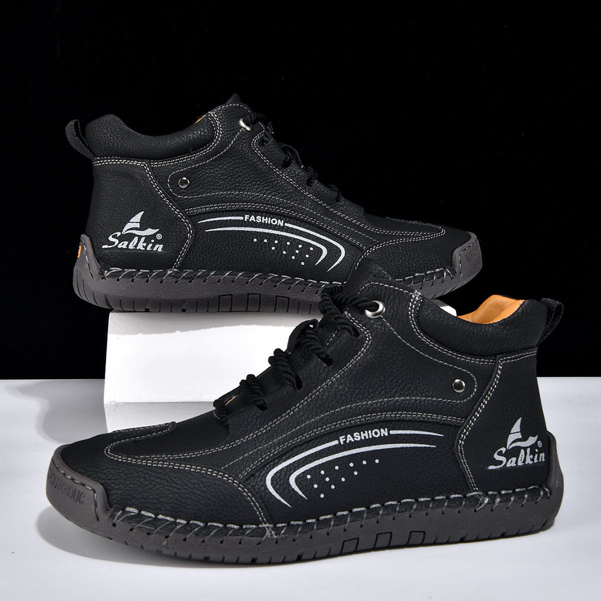 Men’s Handmade Leather Work & Outdoor Boots, Waterproof, Arch Support, Wide Fit, All-Day Comfort