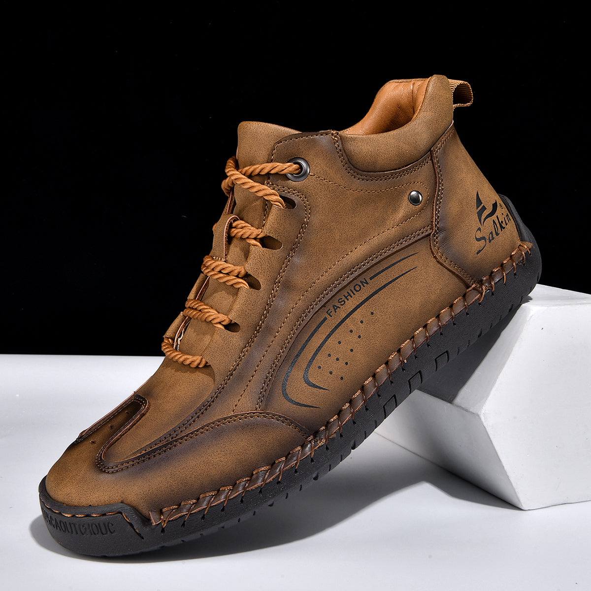 Men’s Handmade Leather Work & Outdoor Boots, Waterproof, Arch Support, Wide Fit, All-Day Comfort