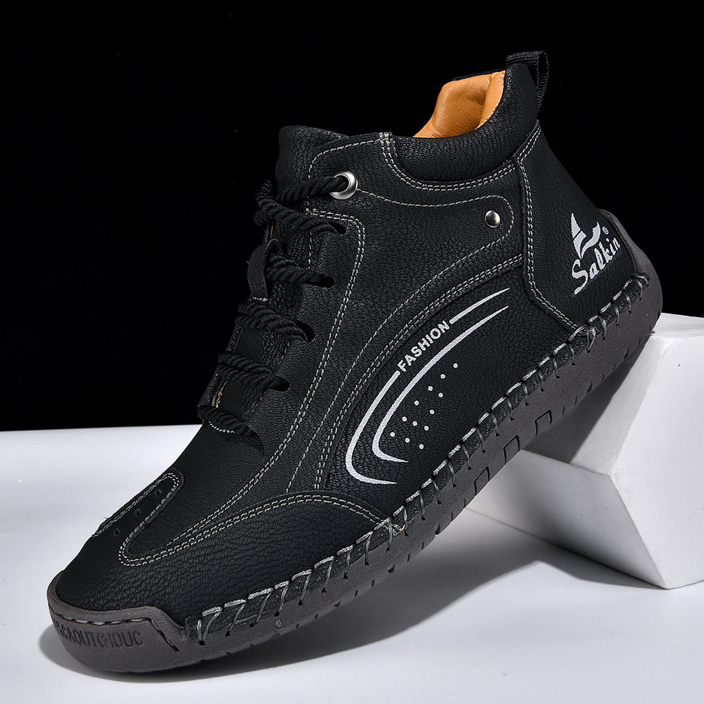 Men’s Handmade Leather Work & Outdoor Boots, Waterproof, Arch Support, Wide Fit, All-Day Comfort