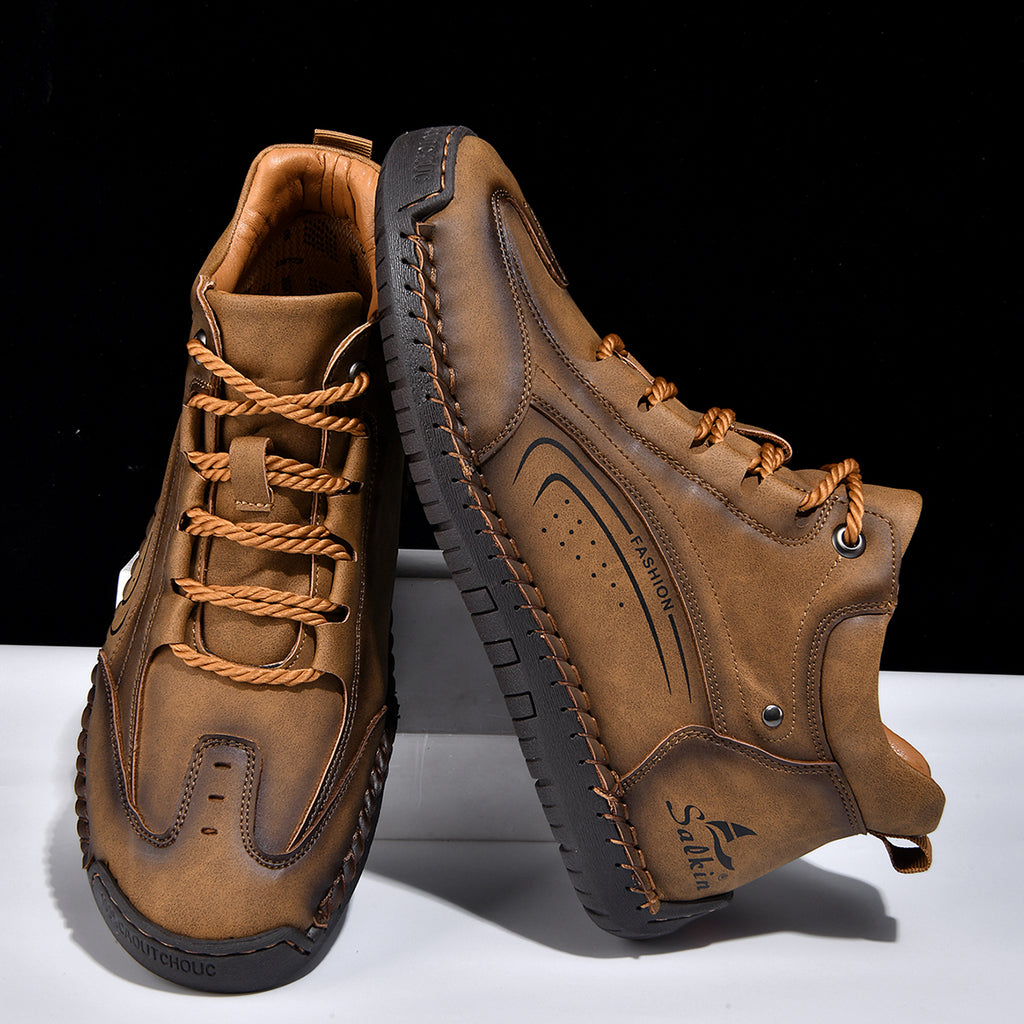 Men’s Handmade Leather Work & Outdoor Boots, Waterproof, Arch Support, Wide Fit, All-Day Comfort
