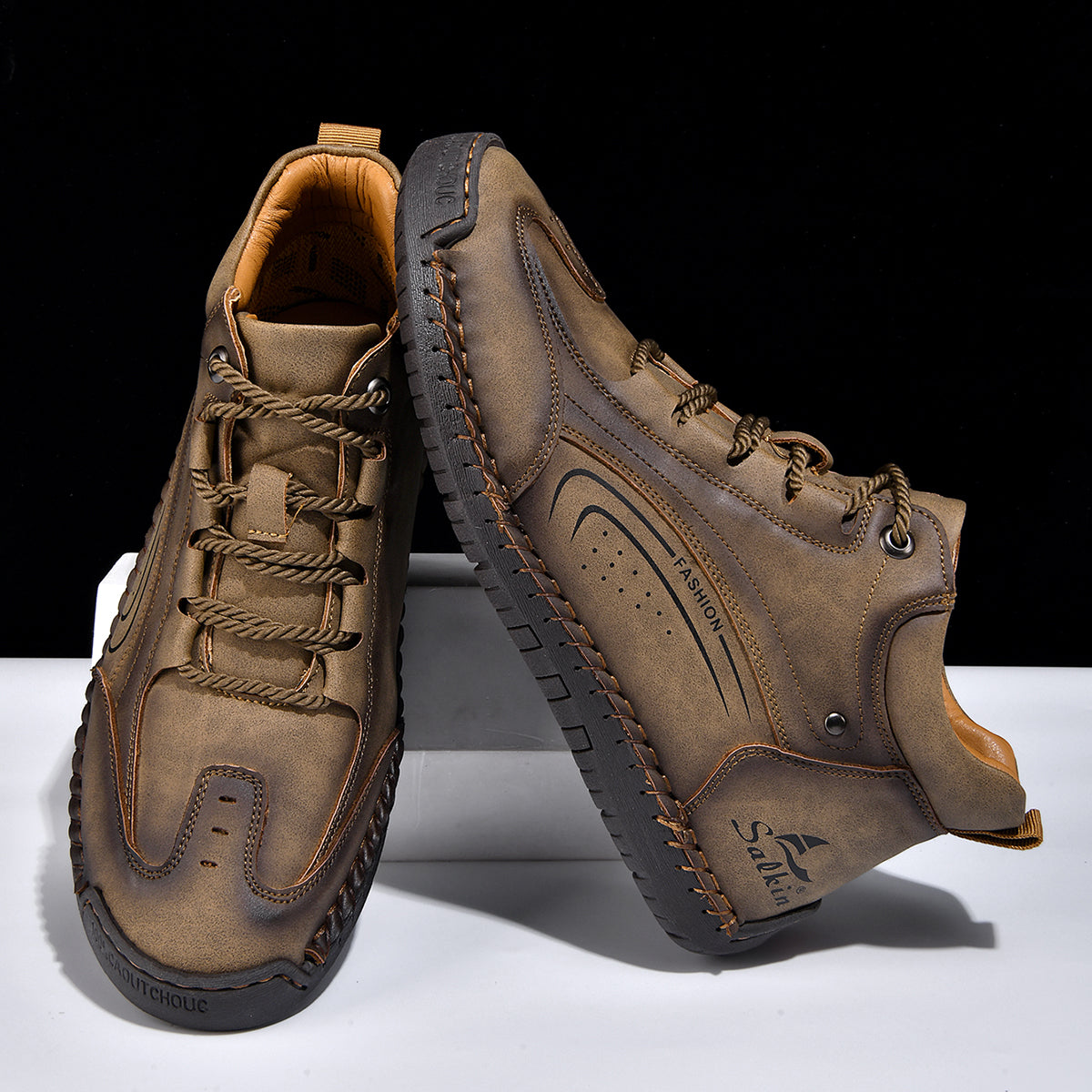 Men’s Handmade Leather Work & Outdoor Boots, Waterproof, Arch Support, Wide Fit, All-Day Comfort