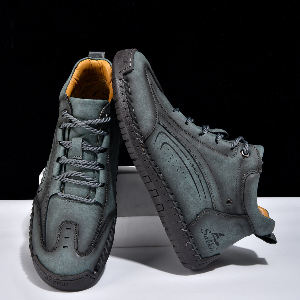 Men’s Handmade Leather Work & Outdoor Boots, Waterproof, Arch Support, Wide Fit, All-Day Comfort
