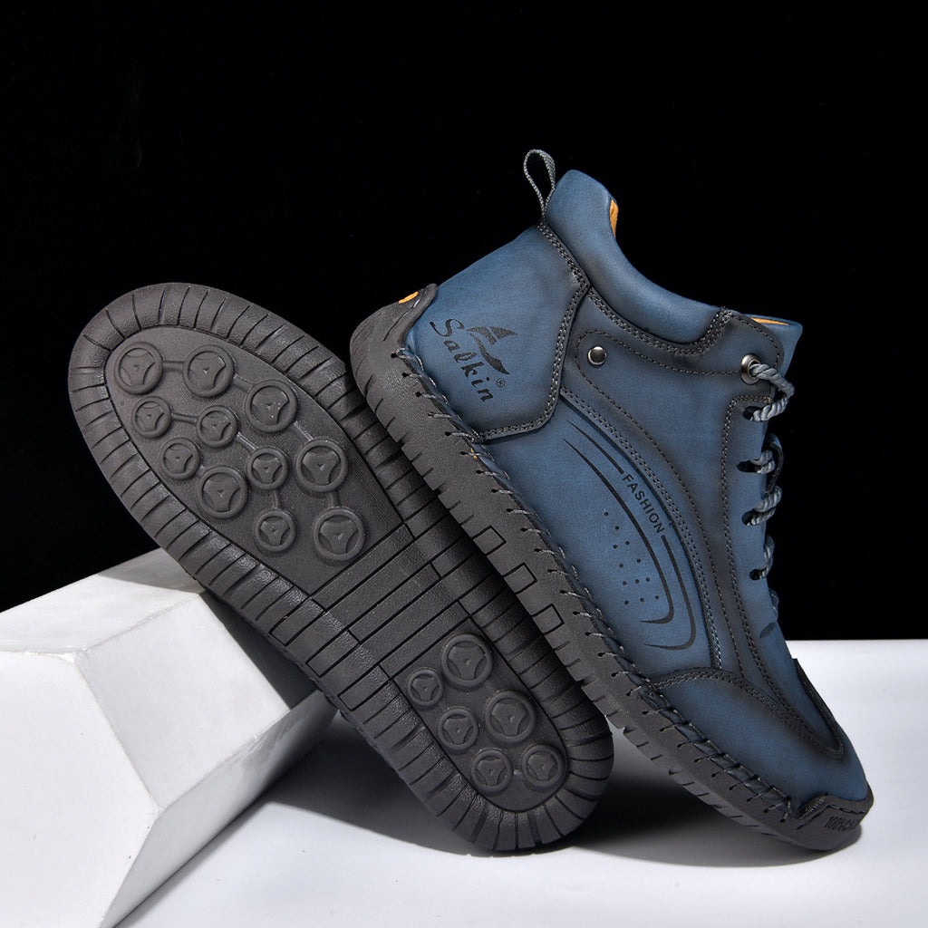 Men’s Handmade Leather Work & Outdoor Boots, Waterproof, Arch Support, Wide Fit, All-Day Comfort