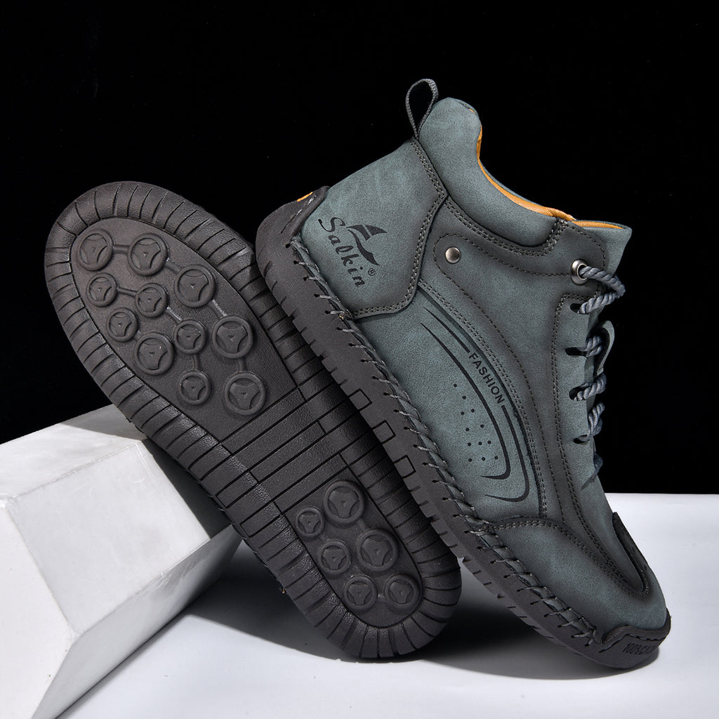 Men’s Handmade Leather Work & Outdoor Boots, Waterproof, Arch Support, Wide Fit, All-Day Comfort