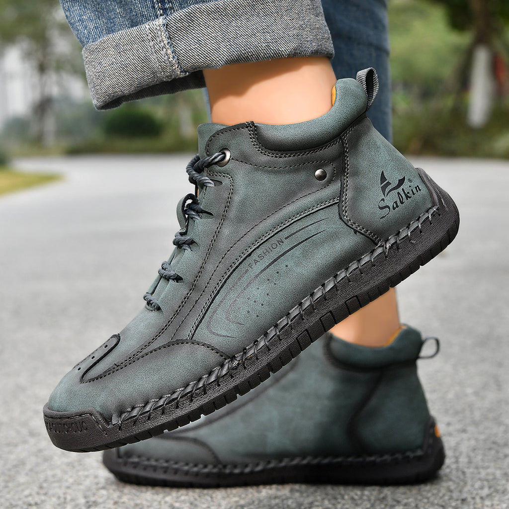 Men’s Handmade Leather Work & Outdoor Boots, Waterproof, Arch Support, Wide Fit, All-Day Comfort