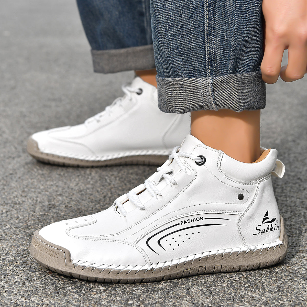 Men’s Handmade Leather Work & Outdoor Boots, Waterproof, Arch Support, Wide Fit, All-Day Comfort