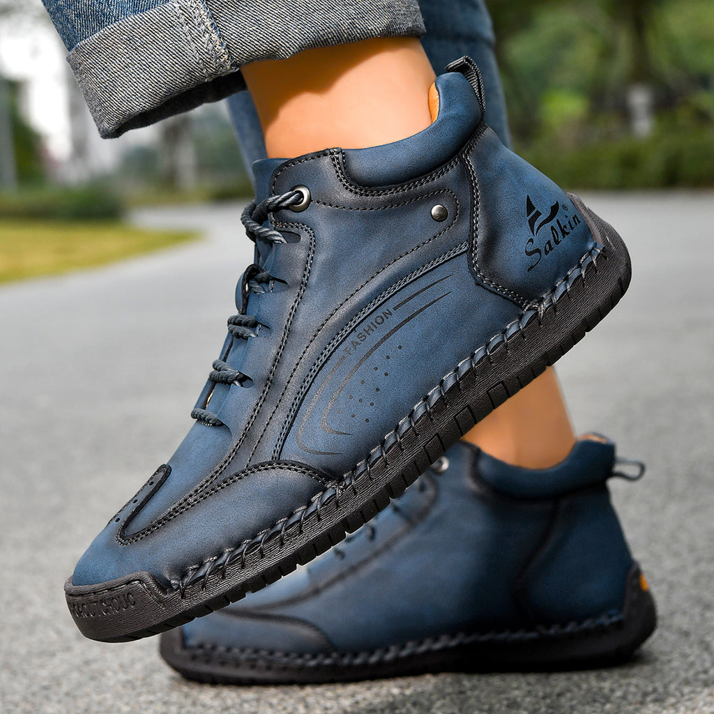 Men’s Handmade Leather Work & Outdoor Boots, Waterproof, Arch Support, Wide Fit, All-Day Comfort